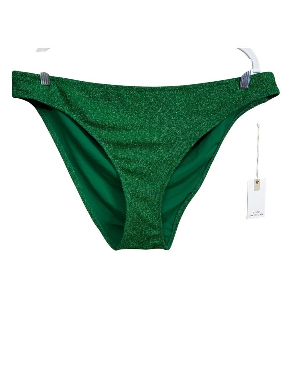 Good American Juniors 7 Green Shimmer Bikini Bottom NWT